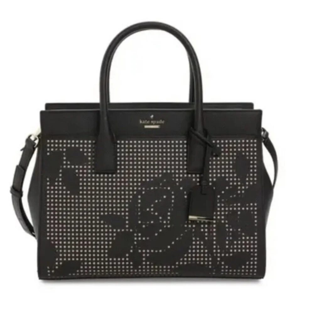 Kate Spade New York Cameron Street Perforated Candace Satchel PXRU7723 black